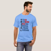 T-shirt bleu caroline TRAVEL USA Tシャツ (正面フル)