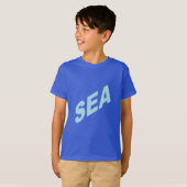 T-shirt bleu royal  enfants SEA Tシャツ (正面フル)