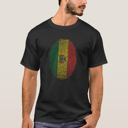 T-shirt Bolivia fingerprint flag Tシャツ (正面)