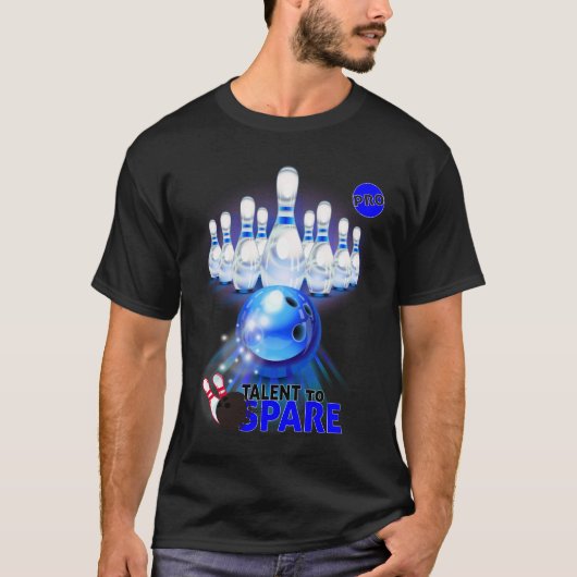 T-shirt Bowling Talent to spare, joueurs pro bleu Tシャツ (正面)