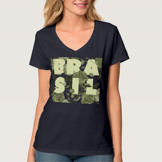 T-shirt Brasil em Flores Tシャツ (正面)
