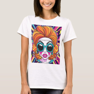 T-Shirt Camiseta Feminina "Pop Visionary" Tシャツ