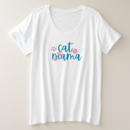 T-shirt Cat Mama,  プラスサイズTシャツ