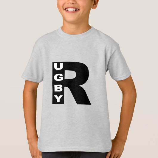 T-shirt cendre enfants Design RUGBY Tシャツ (正面)