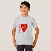 T-shirt cendre enfants I LOVE RUGBY Tシャツ (正面フル)