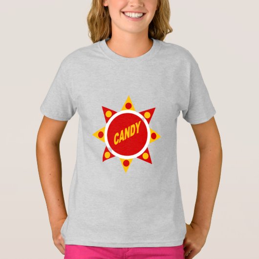 T-shirt cendre filles   CANDY Tシャツ (正面)