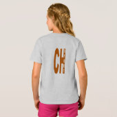 T-shirt cendre filles DOS DESIGN  CH  SPORT Tシャツ (裏面フル)