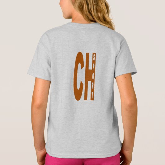 T-shirt cendre filles DOS DESIGN  CH  SPORT Tシャツ (裏面)