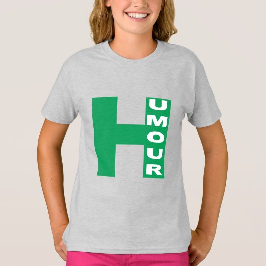 T-shirt cendre filles HUMOUR Tシャツ (正面)