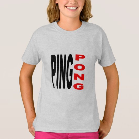 T-shirt cendre filles PING PONG Tシャツ (正面)