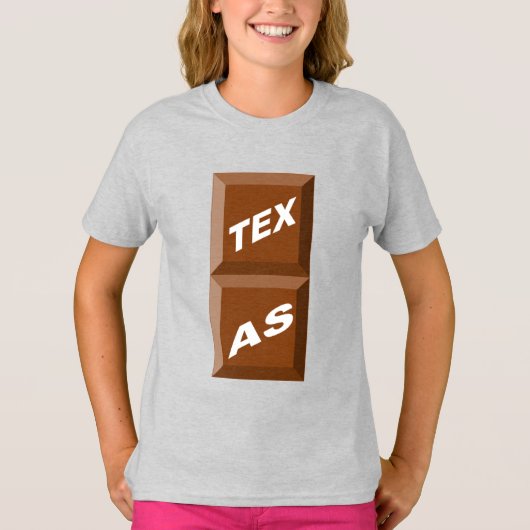 T-shirt cendre filles   TEXAS  CHOCOLAT Tシャツ (正面)