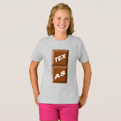 T-shirt cendre filles   TEXAS  CHOCOLAT Tシャツ (正面フル)