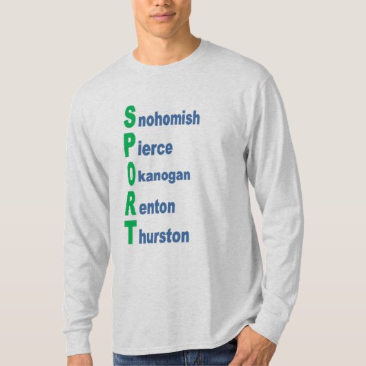 T-shirt cendre manches longues  TOURISM  SPORT  WA Tシャツ (正面)