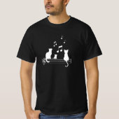 T Shirt Chat Noir Note Musique partition humour Tシャツ (正面)