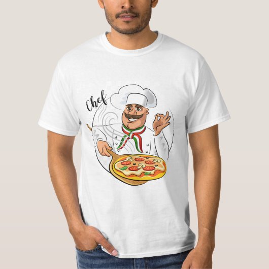 T-shirt chef pizzaiolo italien tシャツ (正面)
