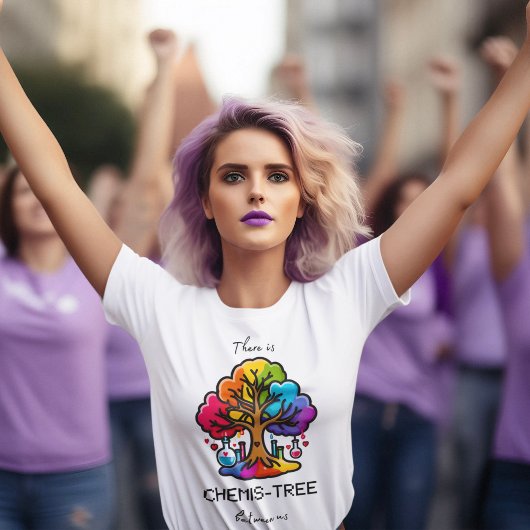 T-shirt CHEMIS-TREE rainbow 80s tree noir blanc Tシャツ