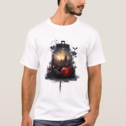 t-shirt citrouille, effrayant, halloween tシャツ (正面)