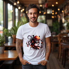 T-shirt Citrouille Epouvantail d'Halloween en feu  Tシャツ