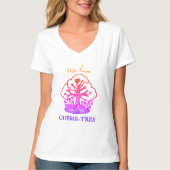 T-shirt col V CHEMIS-TREE arbre dégradé soleil dev Tシャツ (正面)