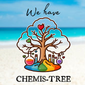 T-shirt col V CHEMIS-TREE rainbow arbre motif dos Tシャツ