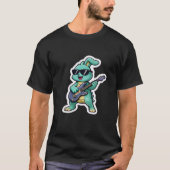 T-shirt – Cool Guitar Bunny Cartoon  Tシャツ (正面)