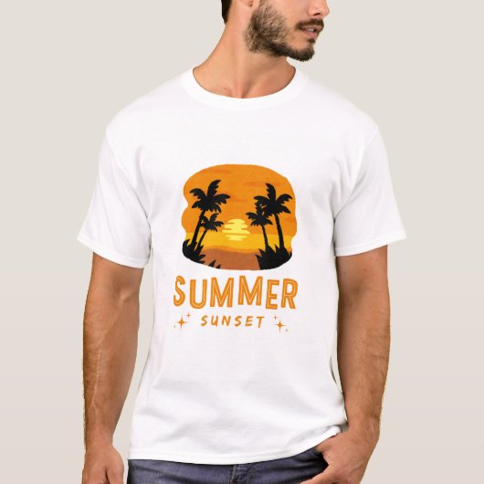 T-shirt coucher de soleil mer tシャツ (正面)