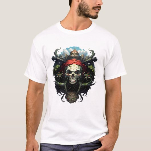 t-shirt Crâne, Pirate, effrayant Tシャツ (正面)