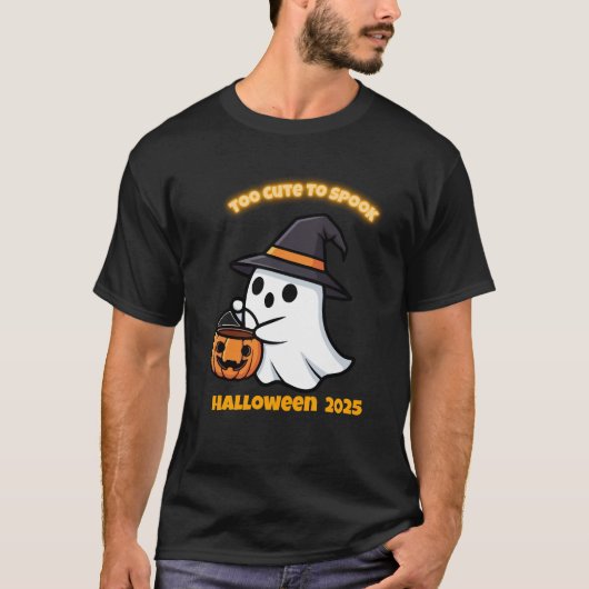 T-Shirt Cute Spook | Minimalist Kawaii Ghost Hallo Tシャツ (正面)
