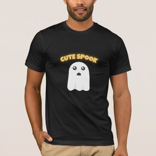 T-Shirt Cute Spook | Minimalist Kawaii Ghost Hallo Tシャツ (正面)