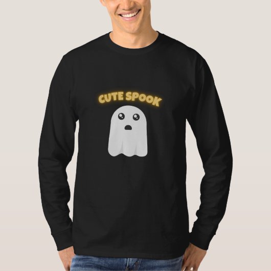 T-Shirt Cute Spook | Minimalist Kawaii Ghost Hallo Tシャツ (正面)