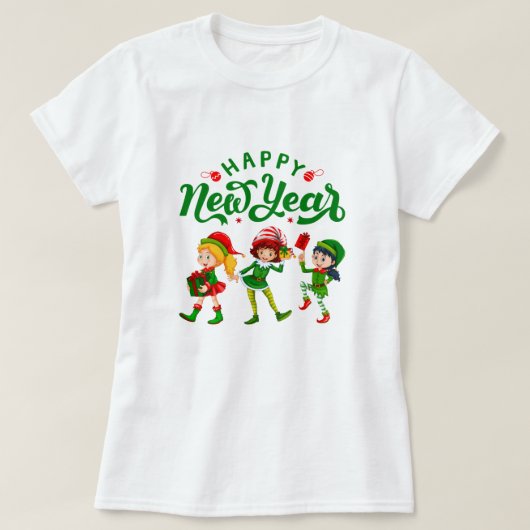 t-shirt de femme pour Noël . Merry Christmas Tシャツ (デザイン正面)