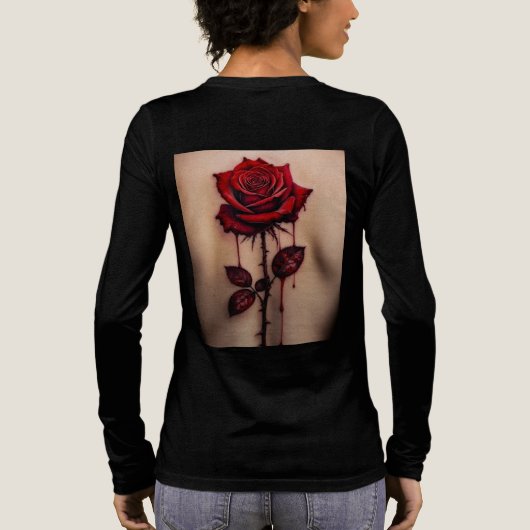 T-shirt design -roses intertwined with thorns トライブレンドTシャツ (背面)