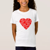 T-shirt en jersey fin, Blanc avec coeur rouge Tシャツ (正面)