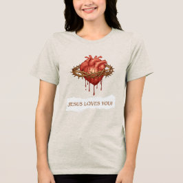 T-shirt Feminina Sacrifício de Jesus na Cruz  トライブレンドＴシャツ