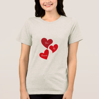 T-shirt Femme Cœurs Amour - You Me Forever トライブレンドTシャツ