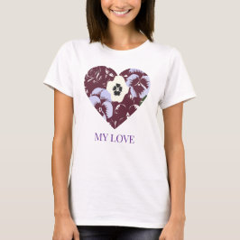 T-Shirt Femme Édition My Love – Cœur Violet Tシャツ