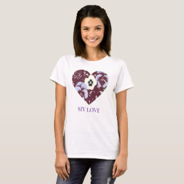T-Shirt Femme Édition My Love – Cœur Violet Tシャツ