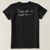 T-shirt femme "Engagé dans vo projets de vie" Tシャツ (デザイン裏面)