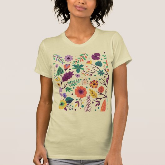 T-Shirt femme Floralis couleur crème Tシャツ (正面)
