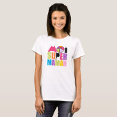 T-Shirt Femme - Logo Moi Super Maman Rose Tシャツ (正面フル)