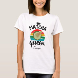 T-shirt femme matcha queen rétro vintage sunset tシャツ