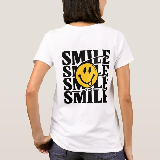 T-shirt femme « Smile » Positive vibes Tシャツ (裏面)