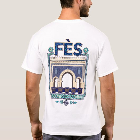 T-shirt Fès Maroc - illustration architecturale Tシャツ (裏面)