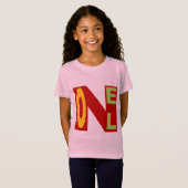 T-shirt fille rose jersey fin DESIGN NOEL Tシャツ (正面フル)
