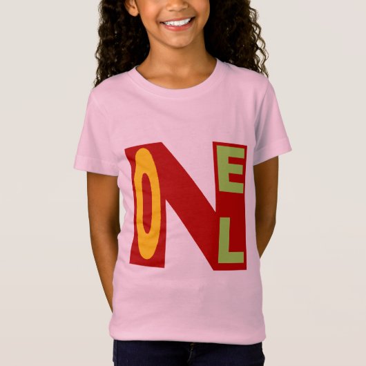 T-shirt fille rose jersey fin DESIGN NOEL Tシャツ (正面)