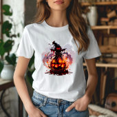 T-shirt Flacon Sorcière Flamme Effrayant Tシャツ