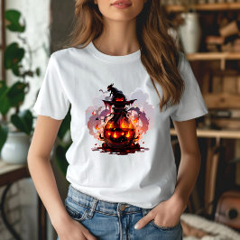 T-shirt Flacon Sorcière Flamme Effrayant Tシャツ