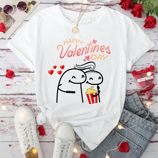 T-shirt Flork meme happy valentine's day Tシャツ