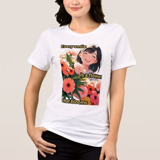 T-shirt Flowers &Smiles トライブレンドＴシャツ (正面)