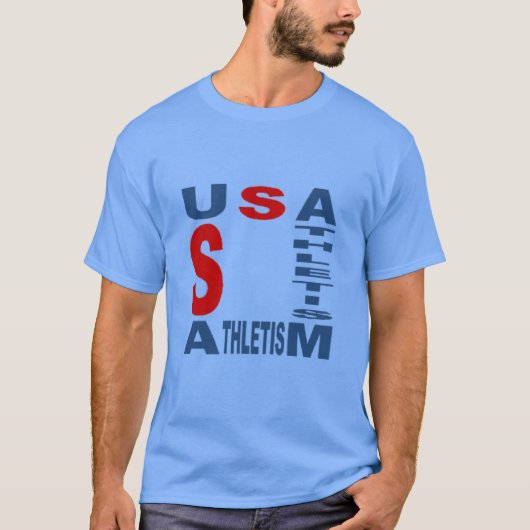 T-shirt foncé bleu  USA  ATHLETISM Tシャツ (正面)